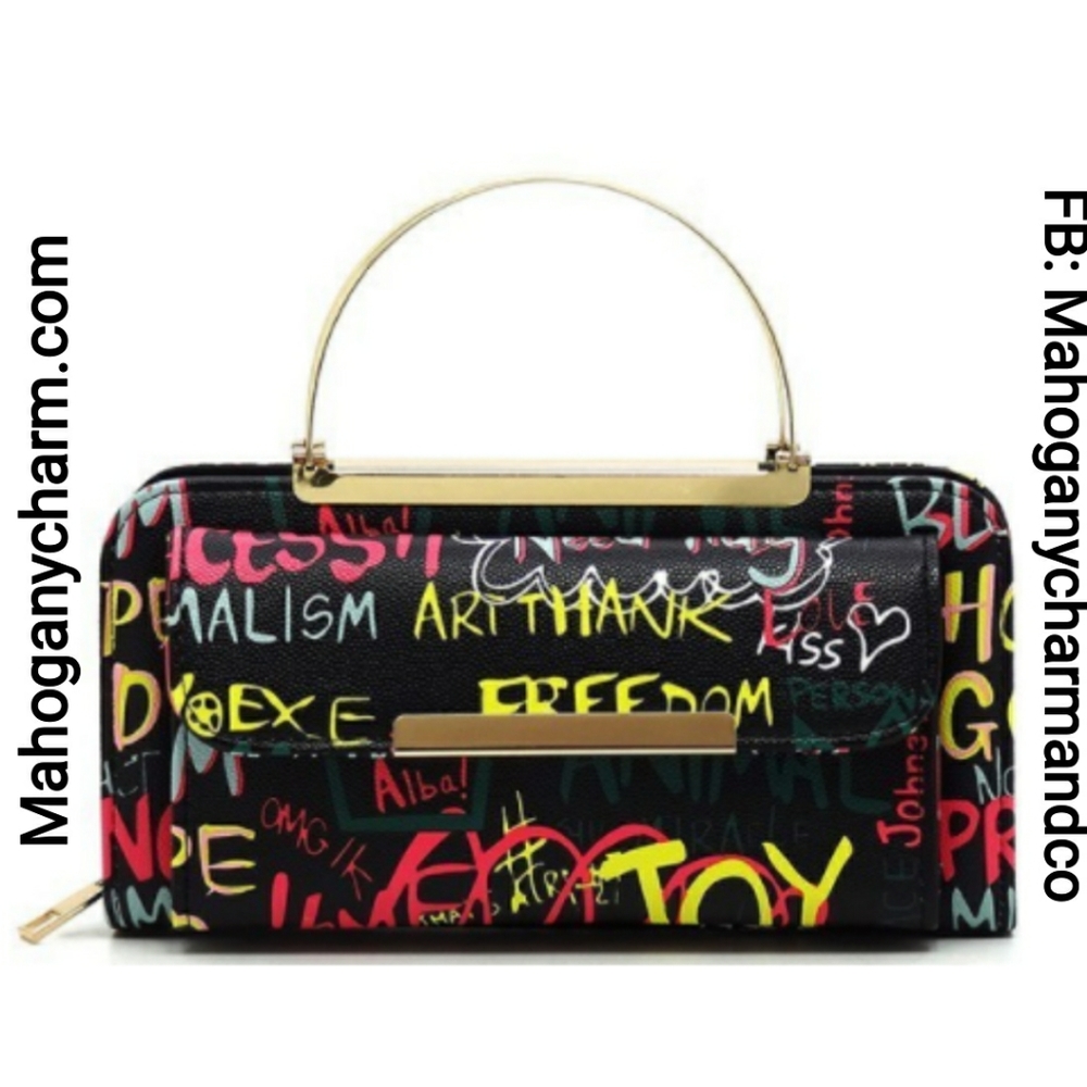 Rainbow Graffiti Princess Crossbody Handbag - Picture 4 of 4
